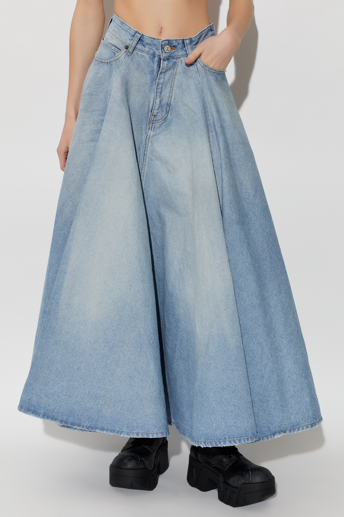 BALENCIAGA v waist denim skirt スカート Balenciaga Flared denim skirt | Women's | Vitkac
